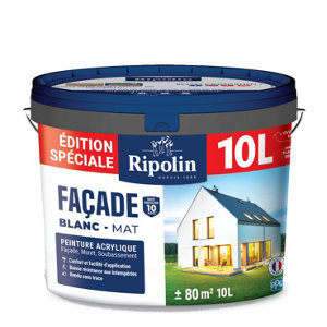 Peinture façade acrylique blanche mat 10 L