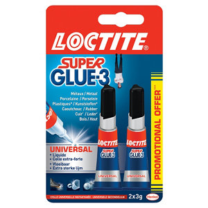 Lot de 2 tubes super glue-3 liquide 3 g