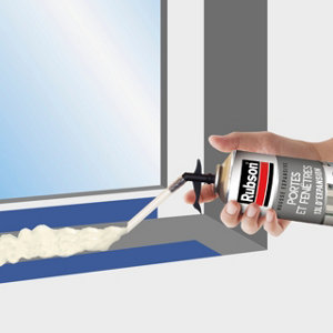 Mousse expansive isolation cadres de portes et de fenêtres, coloris blanc 500 ml