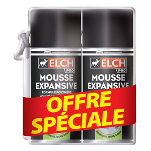Lot 2 mousses expansive, rebouchage, isolation thermique et phonique - 300 ml