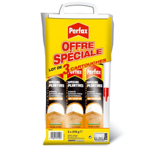 Lot de 3 colles de fixation spécial plinthes cartouche 370 g