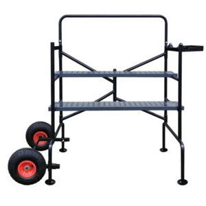 Échafaudage mobile acier pliable avec roues et plateaux réglables 2,85 m