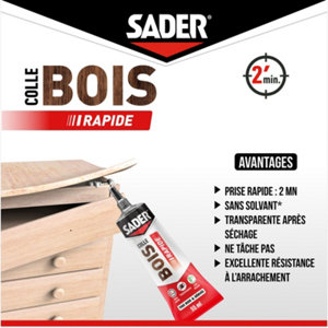 Colle bois à prise rapide - Tube de 55ml