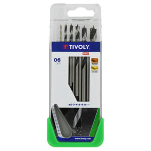 Coffret "CLIPSTER" 6 forets bois acier 2-8 mm affûtage 3 pointes longueur 17 cm