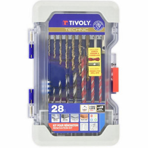 Coffret Perçage et Vissage  28 pièces forets et embouts multi-matériaux bois béton métal plastique