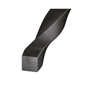 Carré torsadé laminé à chaud en acier argenté 12x12mm 