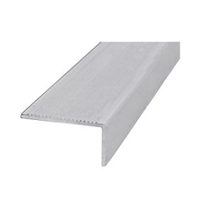 Nez de marche en aluminium brut 40x14 cm argenté