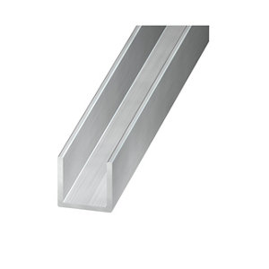 U aluminium brut 15 x 10 x 1,5 mm 1 m Argent