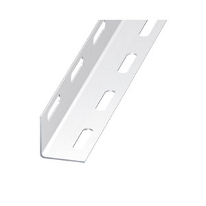 Cornière acier perfo blanc - 27 x 27 mm 1 m