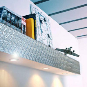 Tôle alu brut damier 500 x 250 mm Argent