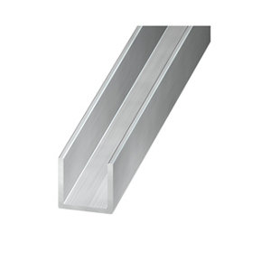 U aluminium brut 15 x 19 mm 2 m Ép. 1,5 mm Argent