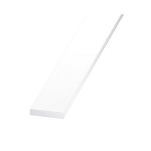 Plat en PVC blanc - Dim. 40 x 3 mm, L.2 m