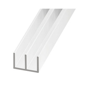 U Aluminium blanc - 10,5 x 21 mm 2 mm