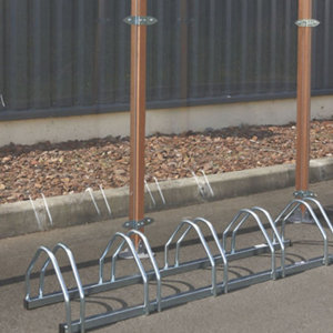 Râtelier pour 5 vélos acier zingué 133 cm passage roues 35-55 mm