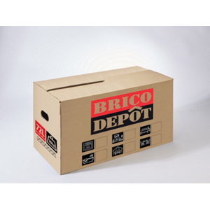 Carton de déménagement Brico dépôt 72 L - L. 60 x P. 40 x H. 30 cm.