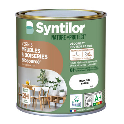 Vernis meubles et boiseries Biosourcé Syntilor incolore satiné - vue 1