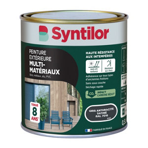 Peinture extérieure multisupport gris anthracite satin haute résistance 0,5 L