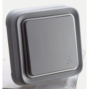 Va-et-vient à encastrer IP55 a encastrer 10AX 250V gris.