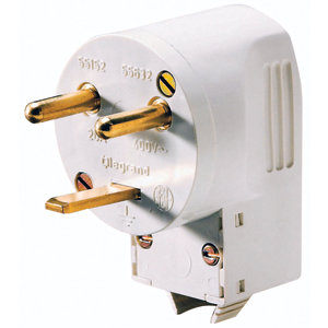 Fiche mâle 2P+T 20A avec serre-câbles