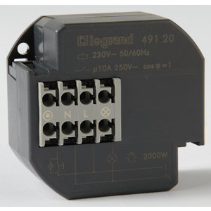 Télérupteur unipolaire silencieux 230V~ - 10A - à encastrer