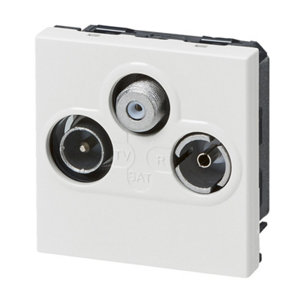 Prise TV/FM/SAT 2 modules cable coaxial "Mosaic"