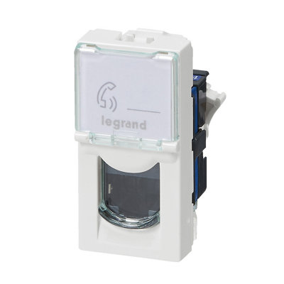 LEGRAND Prise RJ 45 informatique téléphone 1 module Mosaic avec enjoliveur - vue 2