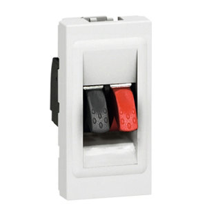 Prise haut-parleur blanc 1 module Mosaic