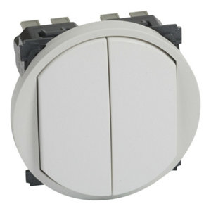 Interrupteur double va-et-vient "Celiane" blanc