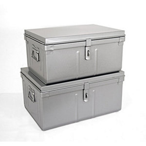 Lot de 2 cantines de rangement en métal 50 cm et 55 cm