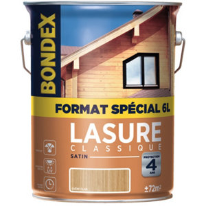 Lasure 4 ans chêne clair pour supports en bois 6 L