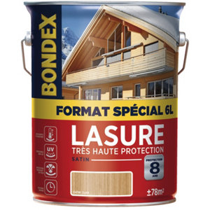 Lasure 8 ans chêne rustique satin pour les ouvrages en bois 6 L