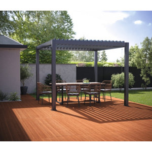 Pergola bio climatique aluminium et acier galvanisé 3 X 3 M