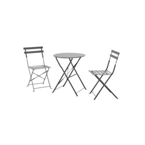 Ensemble pliant 3 pieces acier noir