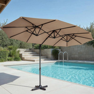 Parasol excentré double toit - 446X260CM