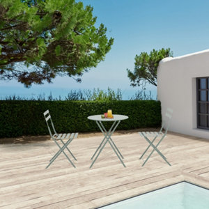 Ensemble pliant 3 pièces acier vert