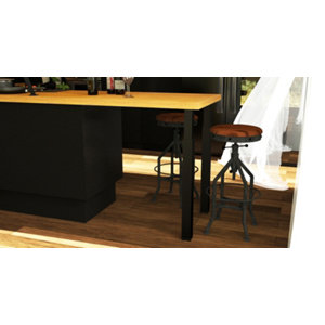 Pied plan de travail Cime Zoom en acier noir - 60 x 60 mm H.700 mm