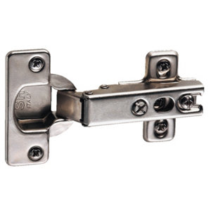 2 charnières invisibles acier nickelé à ressort pour porte à recouvrement