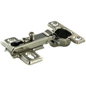 2 charnières invisibles acier nickelé pour porte à recouvrement - Ø 26 mm