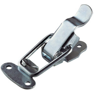 2 fermoirs en acier zingué avec gâche crochet, sans porte-cadenas 60 x 24 mm