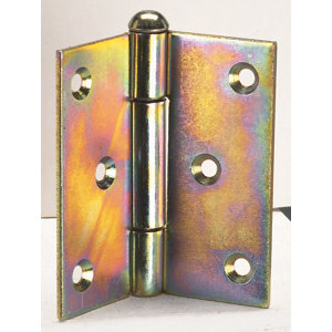 Charnière à axe mobile en acier bichromaté H. 70 mm l. 70 mm Ép. 2 mm