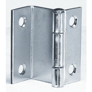 2 charnières à lame coudée en acier nickelé 40x16 mm