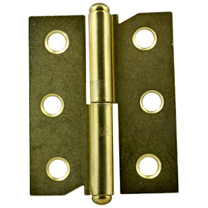 2 paumelles en acier laitonné pour meuble droite 50x40 mm