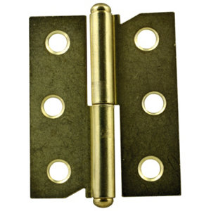 2 paumelles en acier laitonné pour meuble gauche 50x40 mm