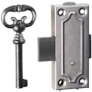 Verrou en applique en acier poli 25 mm pour meubles et caissons