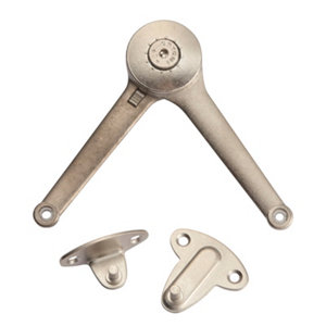 Compas d'abattant réversible et à frein réglable en zamak nickelé