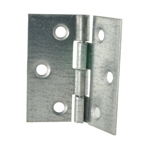 2 charnières carrées simple feuille en acier zingué - 40 x 40 x 0,9 mm