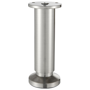 Pied alu aspect inox pour caisson Ø 38 mm H. 100 mm réglable