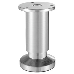 Pied en aluminium brossé Ø 38 mm H. 100 mm réglable