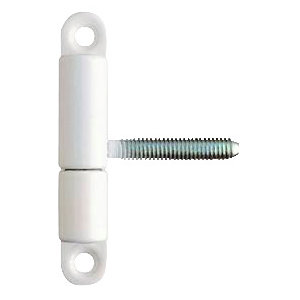 Fiche à visser à platine en acier époxy blanc Ø 15 mm