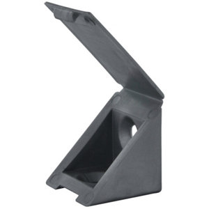 Taquet équerre simple en plastique gris 22 x 22 x 23 mm